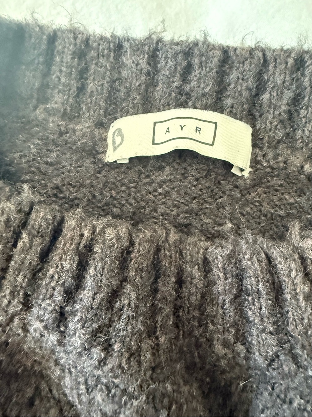 AYR The Softie Sweater Men’s M Chocolate Brown Organic Cotton PROTO SAMPLE 2025 - Picture 4 of 4